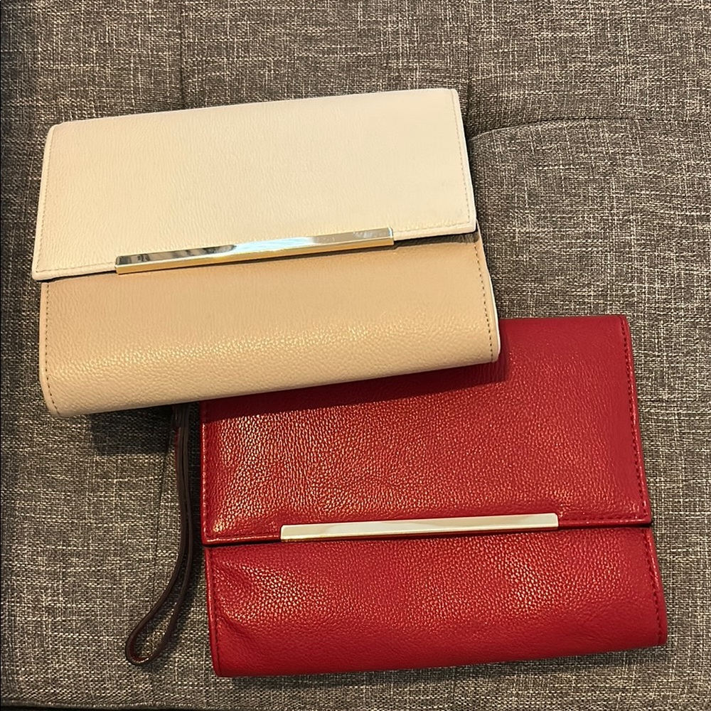 Elegant Cream and Red Women's Clutch Set
